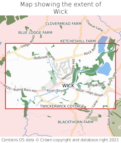 Map showing extent of Wick as bounding box