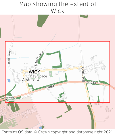 Map showing extent of Wick as bounding box