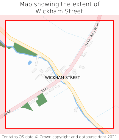 Map showing extent of Wickham Street as bounding box