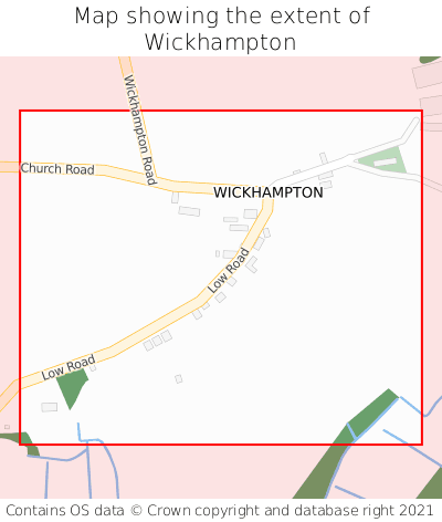 Map showing extent of Wickhampton as bounding box