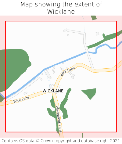 Map showing extent of Wicklane as bounding box