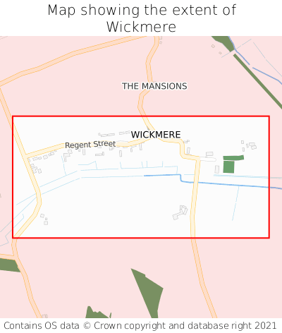 Map showing extent of Wickmere as bounding box