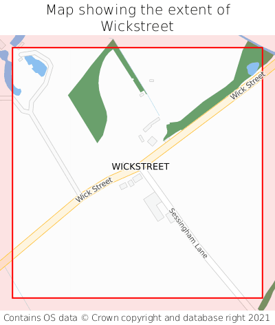 Map showing extent of Wickstreet as bounding box