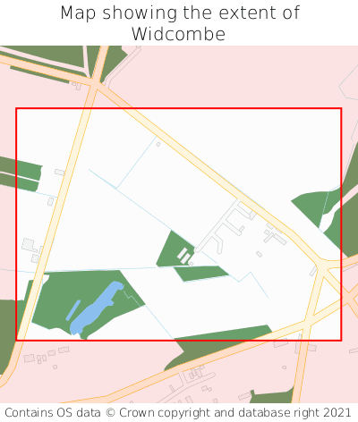 Map showing extent of Widcombe as bounding box