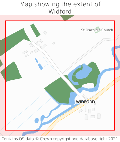 Map showing extent of Widford as bounding box