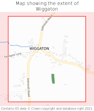 Map showing extent of Wiggaton as bounding box