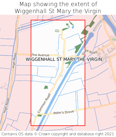 Map showing extent of Wiggenhall St Mary the Virgin as bounding box