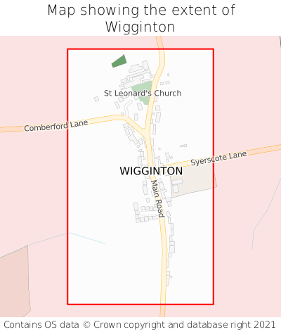 Map showing extent of Wigginton as bounding box