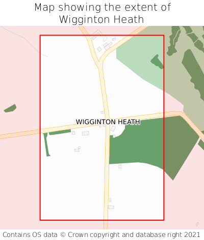Map showing extent of Wigginton Heath as bounding box
