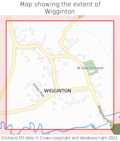 Map showing extent of Wigginton as bounding box