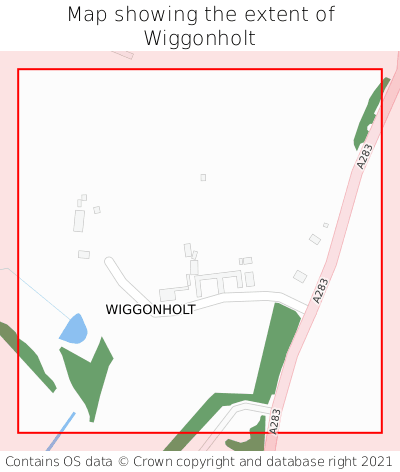 Map showing extent of Wiggonholt as bounding box