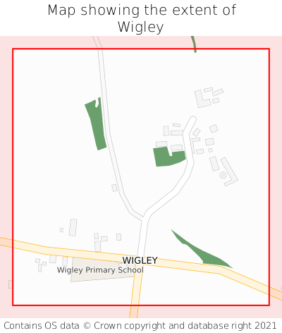 Map showing extent of Wigley as bounding box