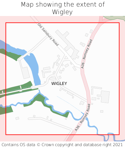 Map showing extent of Wigley as bounding box