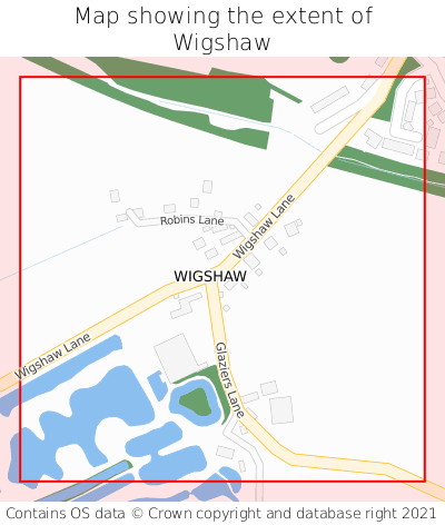 Map showing extent of Wigshaw as bounding box