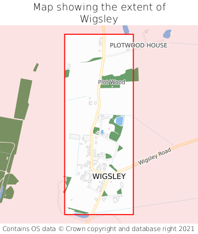Map showing extent of Wigsley as bounding box