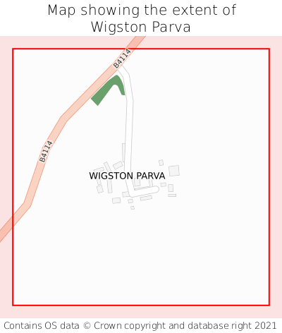 Map showing extent of Wigston Parva as bounding box