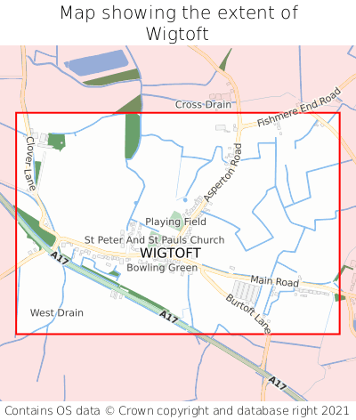 Map showing extent of Wigtoft as bounding box