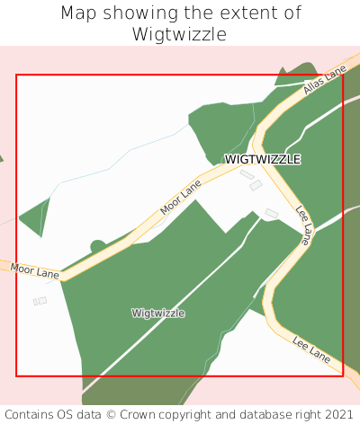Map showing extent of Wigtwizzle as bounding box