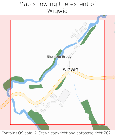 Map showing extent of Wigwig as bounding box