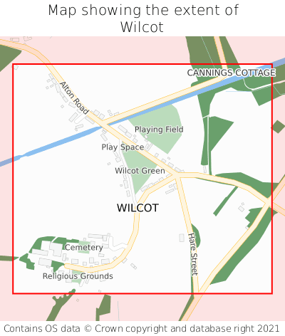 Map showing extent of Wilcot as bounding box