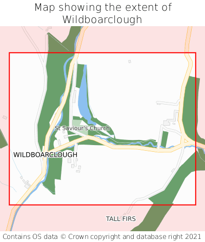 Map showing extent of Wildboarclough as bounding box