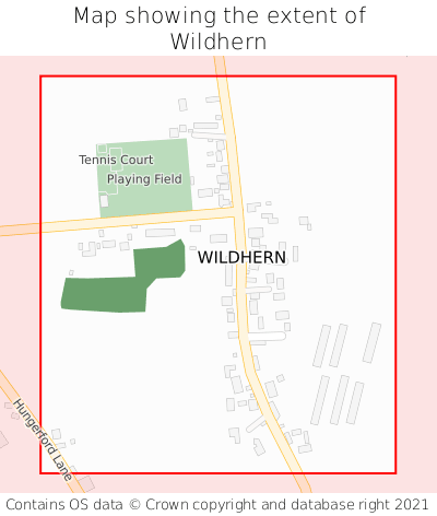 Map showing extent of Wildhern as bounding box