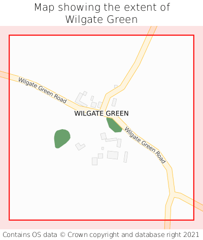 Map showing extent of Wilgate Green as bounding box