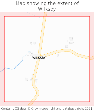 Map showing extent of Wilksby as bounding box
