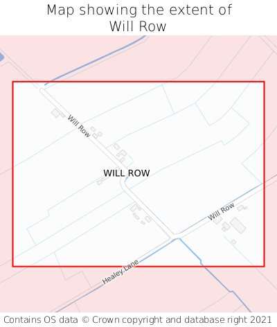 Map showing extent of Will Row as bounding box