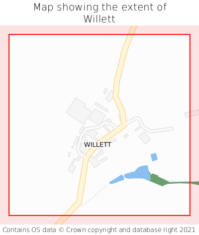 Map showing extent of Willett as bounding box