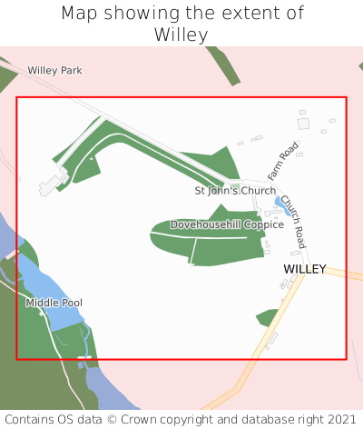 Map showing extent of Willey as bounding box