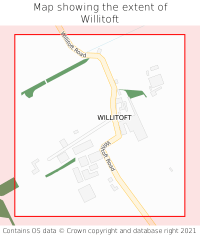 Map showing extent of Willitoft as bounding box