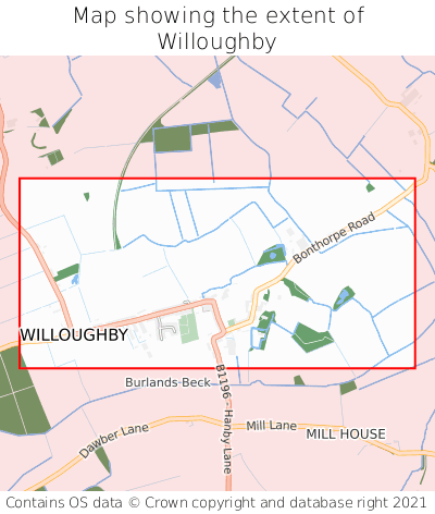 Map showing extent of Willoughby as bounding box