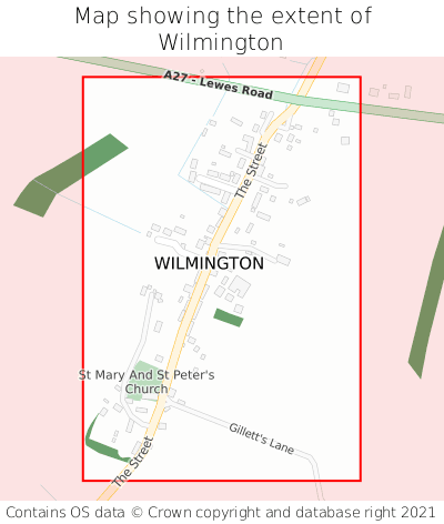 Map showing extent of Wilmington as bounding box