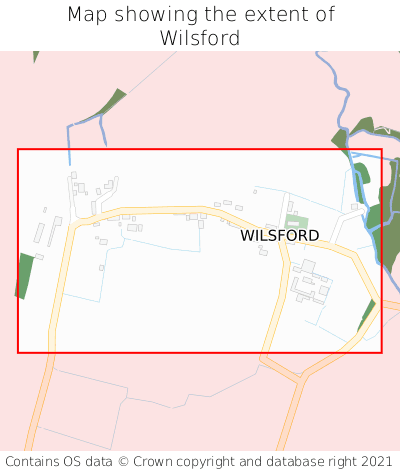 Map showing extent of Wilsford as bounding box