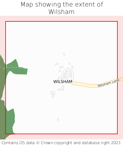 Map showing extent of Wilsham as bounding box