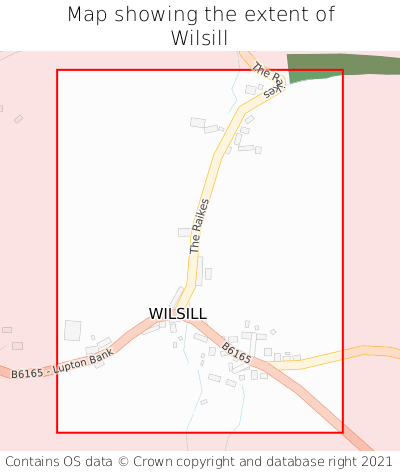 Map showing extent of Wilsill as bounding box