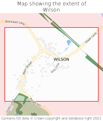 Map showing extent of Wilson as bounding box