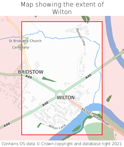 Map showing extent of Wilton as bounding box