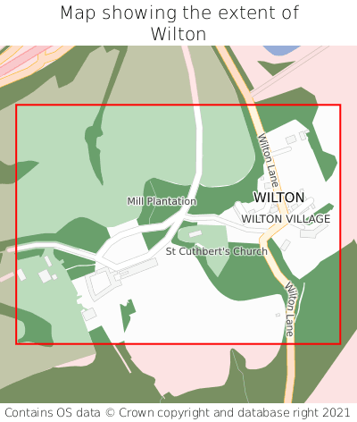 Map showing extent of Wilton as bounding box