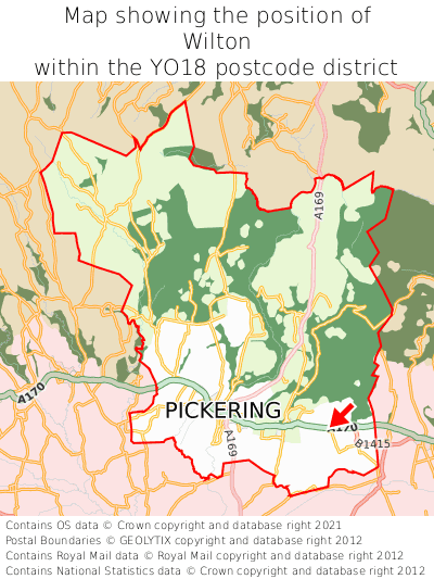 Map showing location of Wilton within YO18