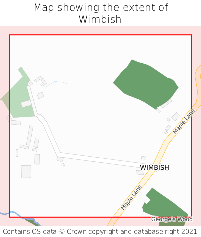 Map showing extent of Wimbish as bounding box