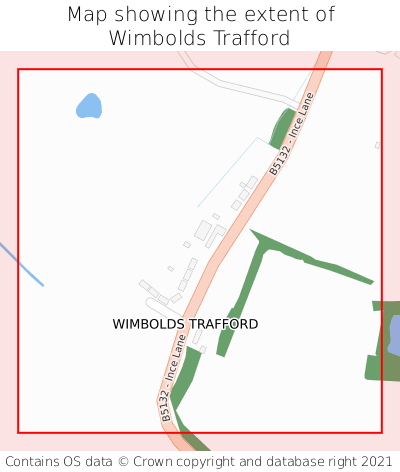 Map showing extent of Wimbolds Trafford as bounding box