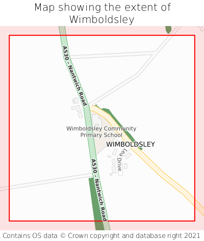 Map showing extent of Wimboldsley as bounding box