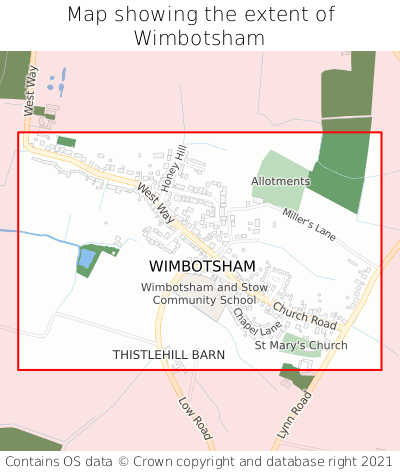 Map showing extent of Wimbotsham as bounding box