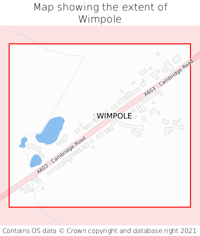 Map showing extent of Wimpole as bounding box
