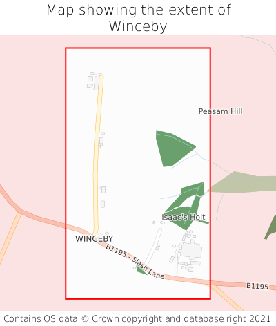Map showing extent of Winceby as bounding box