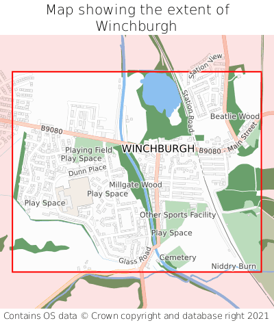 Map showing extent of Winchburgh as bounding box