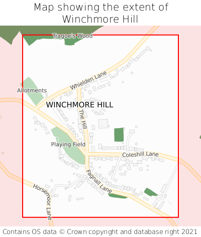 Map showing extent of Winchmore Hill as bounding box