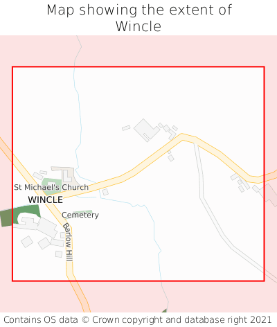 Map showing extent of Wincle as bounding box